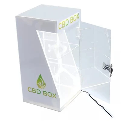 Blan Luminesan Elektwonik Atomizer Display Kabinè ak Lock