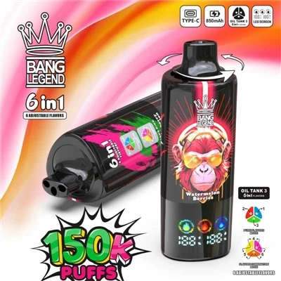 BANG LEGEND 150K E-sigarèt jetab: Yon Eksperyans inovatif prensipal ak twa bw...