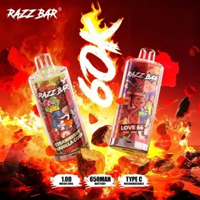 Razz Bar 60000 jetab E-sigarèt|60,000 soufle, pi bon chwa pou pwochen -jenera...