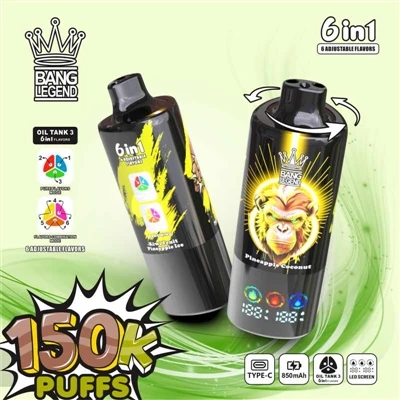 BANG LEGEND 150K Puffs 6-an-1: Redefini kapasite, gou, ak estanda pèfòmans po...