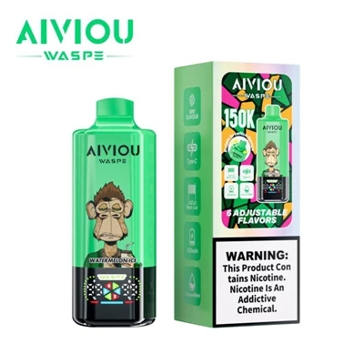WASPE Aiviou 6 nan 1 150K Puffs jetab Vape - Gwo-kapasite, milti-fonksyonèl E...