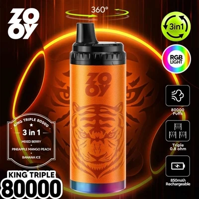 ZOOY KING 3-nan-1 80000 Puff E-sigarèt jetab: Mete yon nouvo estanda endistri...