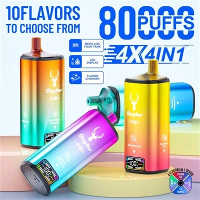 Stag Bar 4in1 80000 Puffs: Redefini eksperyans nan gwo-soufle E-sigarèt jetab