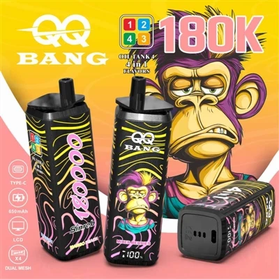 QQ BANG 180K 4in1: Eksperyans ultim Vape ak kat gou nan yon sèl ale