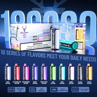 Stag Bar 6in1 180,000 Puffs: Yon eksperyans lejand ki satisfè sis gou nan yon...