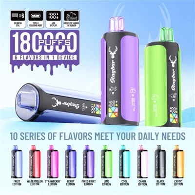 StagBar 180000 Puff 6in1: Yon aparèy ki vrèman entegre lavi batri ki long ak ...
